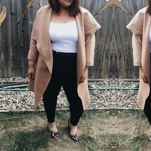 Plus Size Boohoo Long Coat TAN